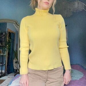 vintage cotton yellow turtleneck